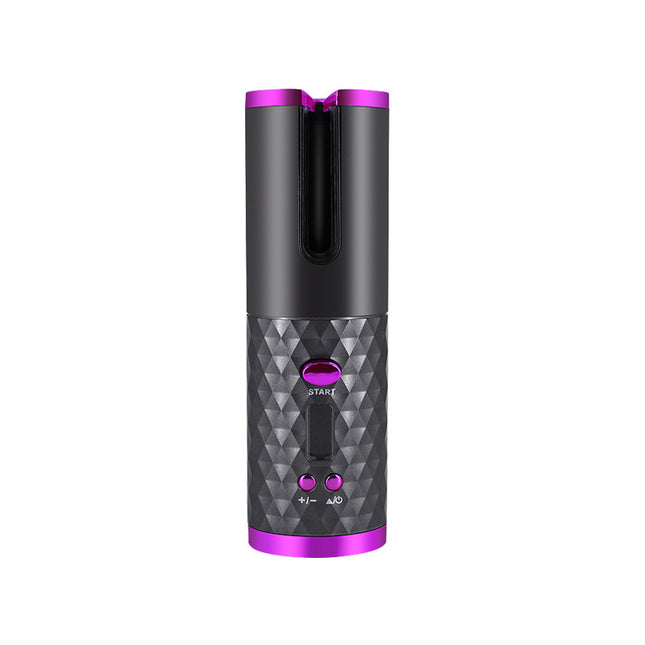 Rechargeable Automatic Hair Curler – Portable Ceramic Curling Iron with LCD Display & Rotating Barrel