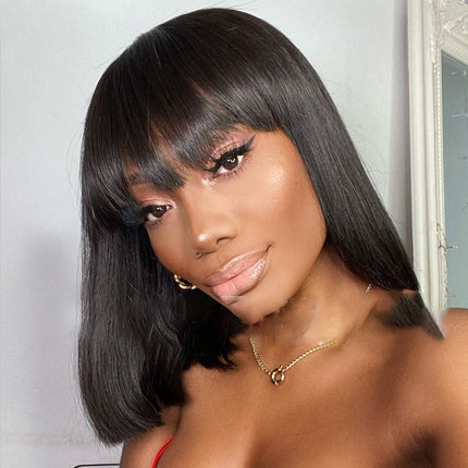 Short Straight Hair Wig – Face-Framing Beauty Style
