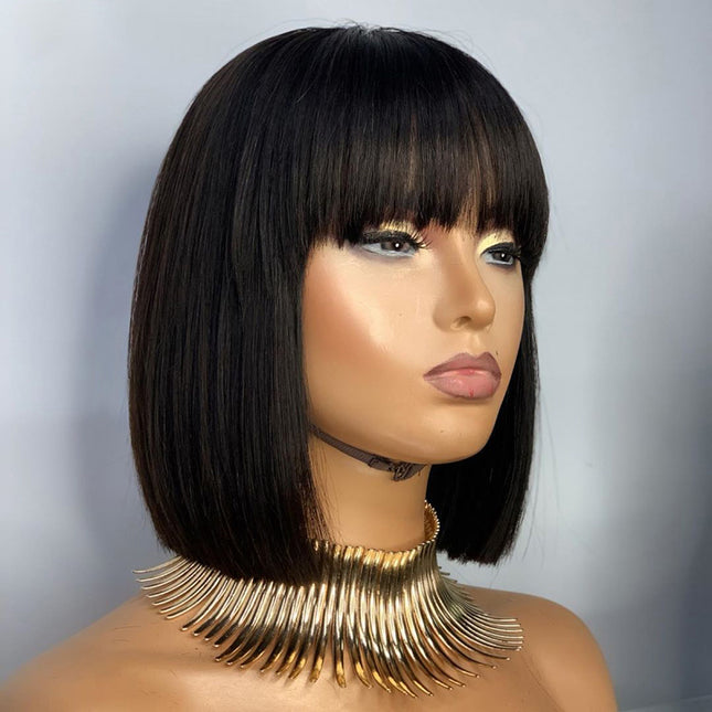 Short Straight Hair Wig – Face-Framing Beauty Style