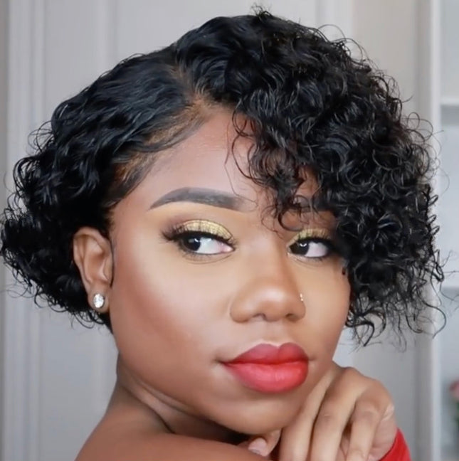 Short Curly Wig for Women – European & American Style