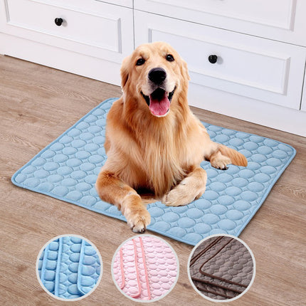 Pet Cooling Pad – Portable Ice Silk Mat for Summer