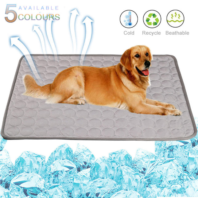 Pet Cooling Pad – Portable Ice Silk Mat for Summer