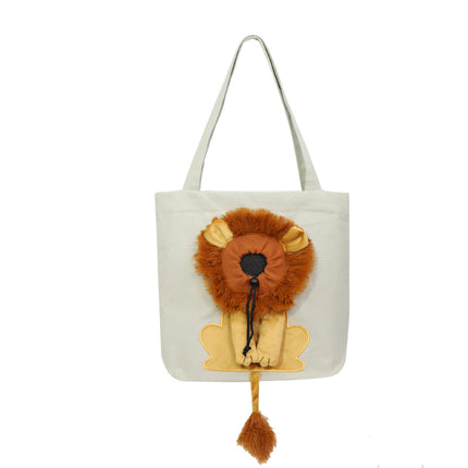 Lion Design Pet Carrier – Soft, Breathable & Travel-Friendly