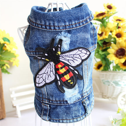 Denim Dog Jacket – Designer Spring Vest for Small Dogs & Cats