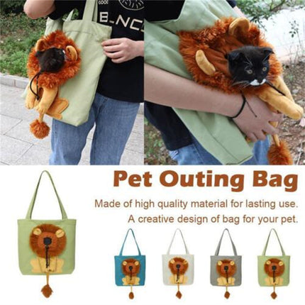 Lion Design Pet Carrier – Soft, Breathable & Travel-Friendly