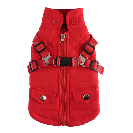 Winter Dog Jacket – Zipped Cotton Coat for Pets