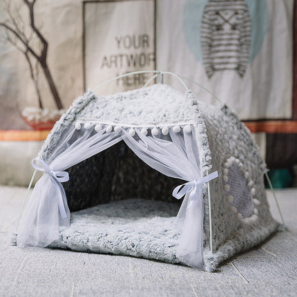 Semi-Enclosed Pet Bed – Cosy Nest for Cats & Small Dogs