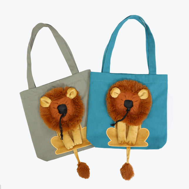 Lion Design Pet Carrier – Soft, Breathable & Travel-Friendly