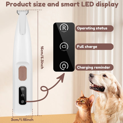 Dog Paw Trimmer – Waterproof with LED Light & Display