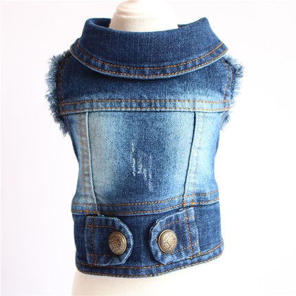 Denim Dog Jacket – Designer Spring Vest for Small Dogs & Cats