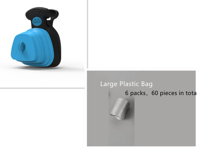Dog Poop Bag Dispenser – Travel-Friendly with Foldable Scoop