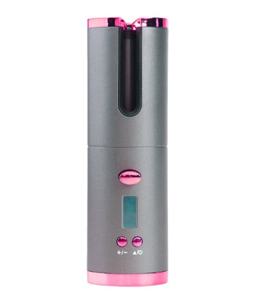 Rechargeable Automatic Hair Curler – Portable Ceramic Curling Iron with LCD Display & Rotating Barrel