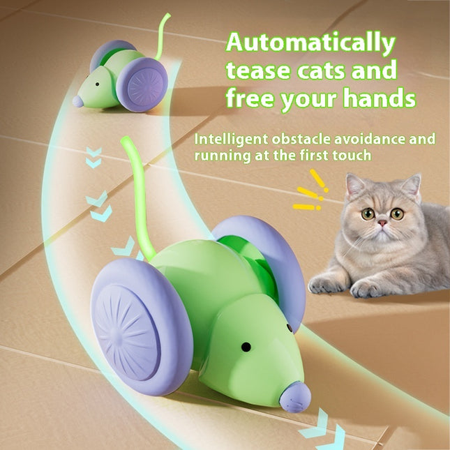 Interactive Electric Cat Toy – Smart Mouse with Obstacle Avoidance