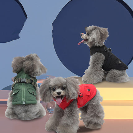 Winter Dog Jacket – Zipped Cotton Coat for Pets