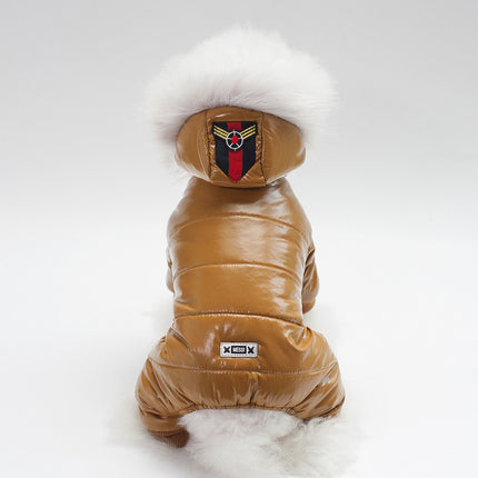 PU Dog Jacket – Stylish Teddy Clothes for Small Dogs