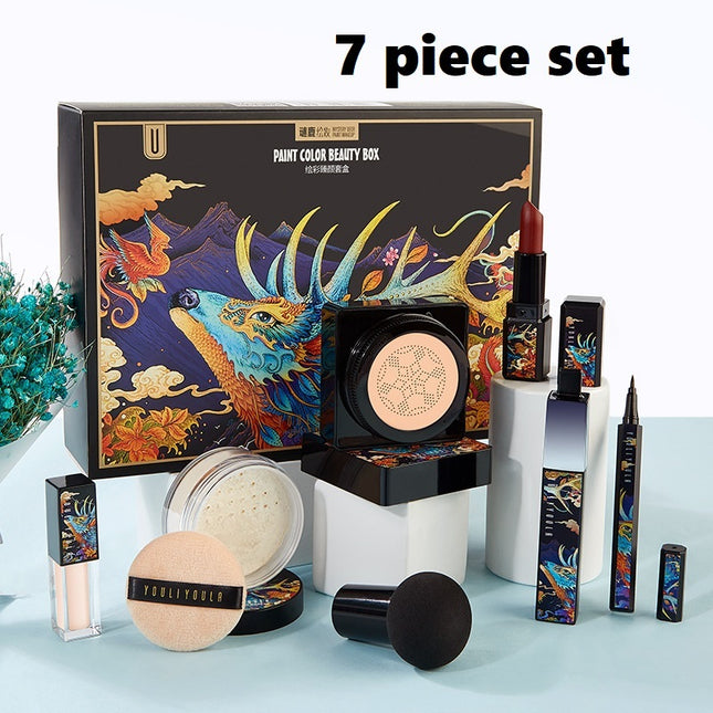 Elk 9-Piece Makeup Set – Includes BB Air Cushion, Face Powder, Lipstick & More | Full Cosmetic Kit for Daily Use