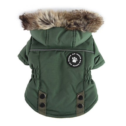 Winter Dog Jacket – Zipped Cotton Coat for Pets