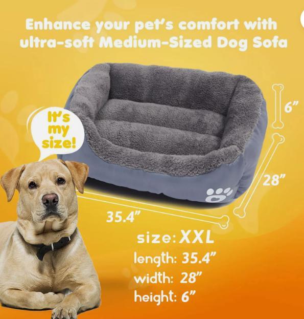 Luxury Washable Pet Bed – 90x70cm Soft Cushion for Dogs & Cats