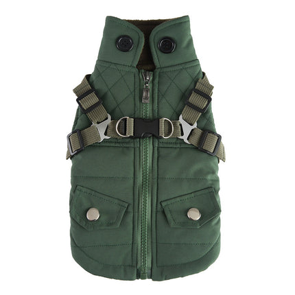 Winter Dog Jacket – Zipped Cotton Coat for Pets