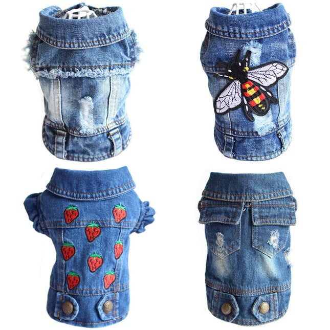 Denim Dog Jacket – Designer Spring Vest for Small Dogs & Cats