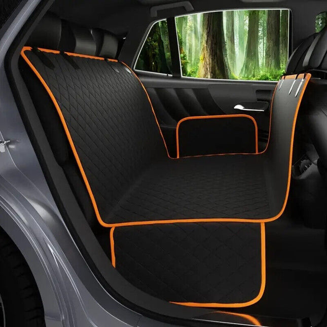 Waterproof Dog Car Seat Cover – Front & Back Hammock with Safety Straps