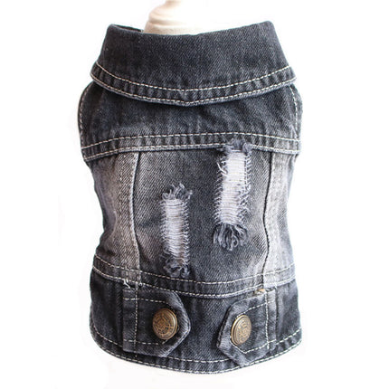 Denim Dog Jacket – Designer Spring Vest for Small Dogs & Cats