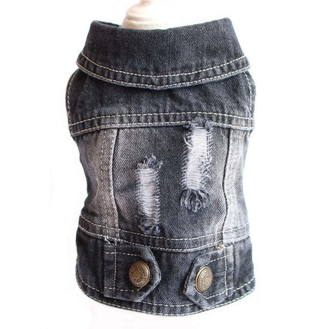 Denim Dog Jacket – Designer Spring Vest for Small Dogs & Cats
