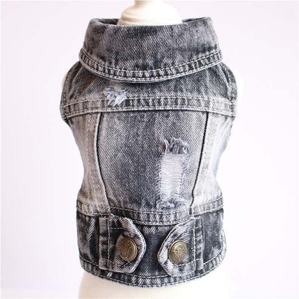 Denim Dog Jacket – Designer Spring Vest for Small Dogs & Cats