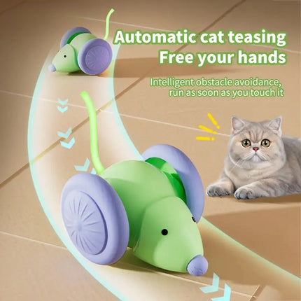 Interactive Electric Cat Toy – Smart Mouse with Obstacle Avoidance