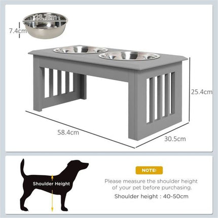 Elevated Stainless Steel Pet Feeder with Non-Slip Bowls - PawHut