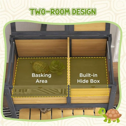 Premium Tortoise & Small Animal Habitat - Space-Saving, Easy-Clean Design