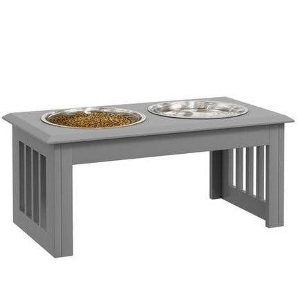 Elevated Stainless Steel Pet Feeder with Non-Slip Bowls - PawHut