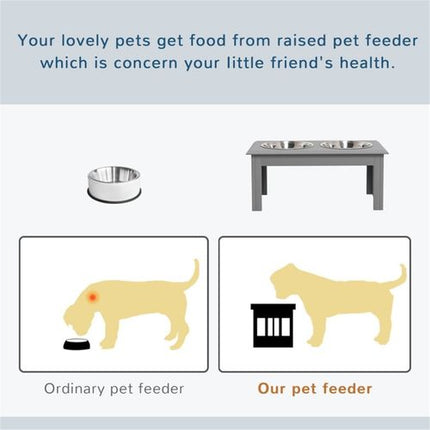 Elevated Stainless Steel Pet Feeder with Non-Slip Bowls - PawHut