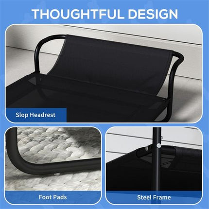 CoolComfort Raised Pet Bed with Breathable Mesh & Adjustable Headrest