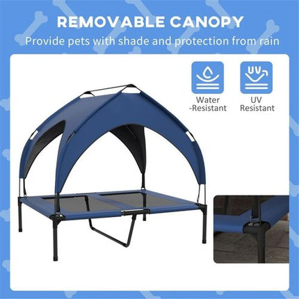 Elevated Pet Bed with Weather-Resistant Canopy – Comfort & Style for Your Dog!