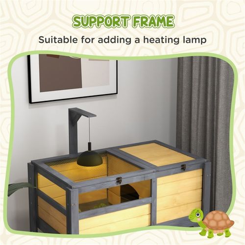 Premium Tortoise & Small Animal Habitat - Space-Saving, Easy-Clean Design