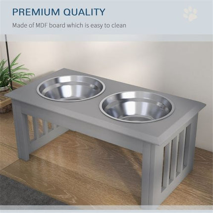 Elevated Stainless Steel Pet Feeder with Non-Slip Bowls - PawHut