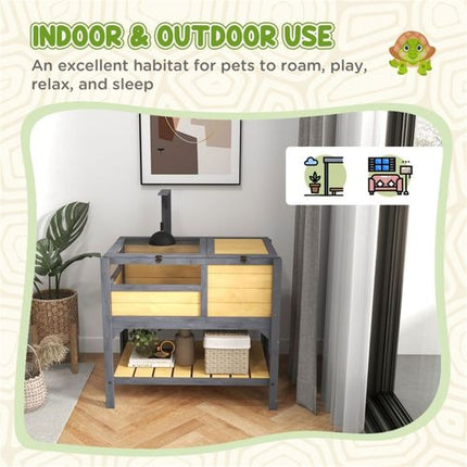Premium Tortoise & Small Animal Habitat - Space-Saving, Easy-Clean Design