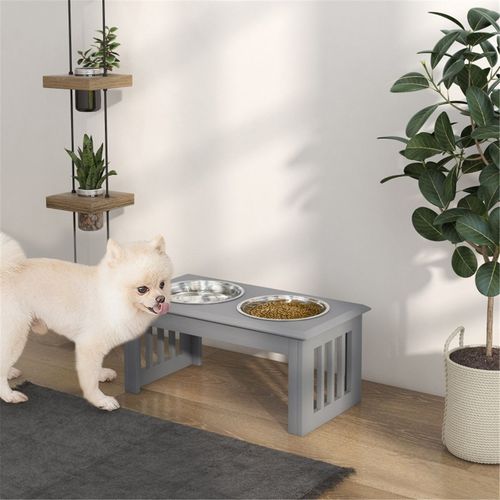 Elevated Stainless Steel Pet Feeder with Non-Slip Bowls - PawHut
